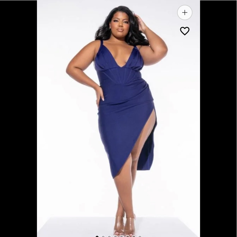 2 for $25 - Akira dark blue bandage midi dress size 1x